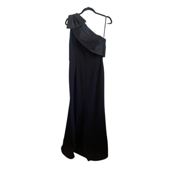 Betsy & Adam-Off Shoulder-Formal Evening Gown-Satin Finish-Black-NWT-Women's 12 - Picture 1 of 10